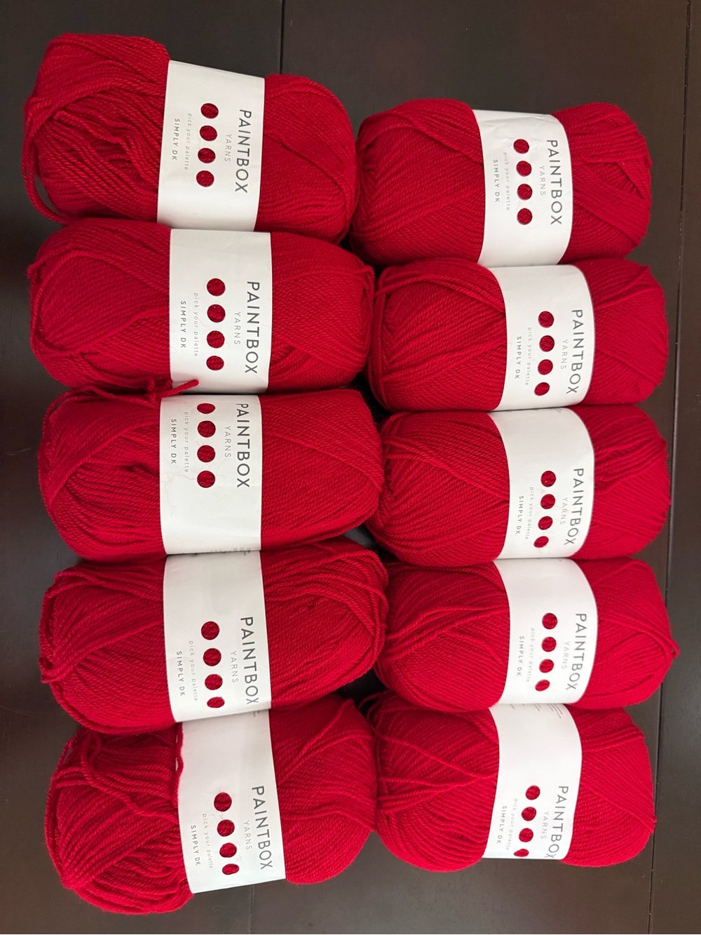 Paintbox Yarn Red Acrylic Yarn - Soft Craft Skeins (10 Pack)